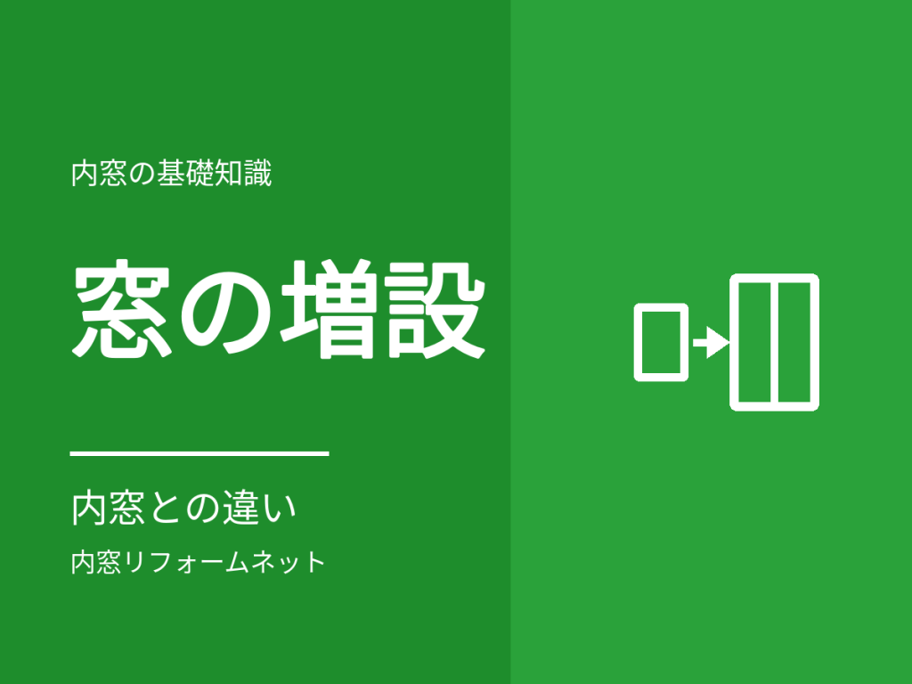 窓を増やす・大きくするリフォームと内窓の違い